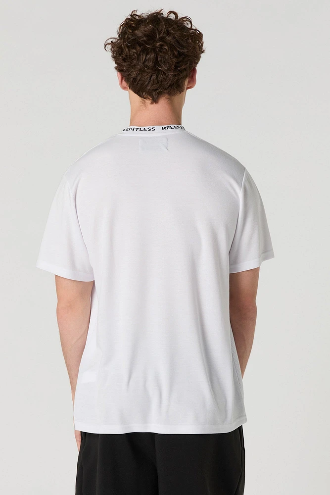 T-shirt texturé en tricot de jacquard avec imprimé Relentless