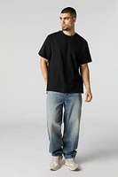Textured Knit Crewneck T-Shirt