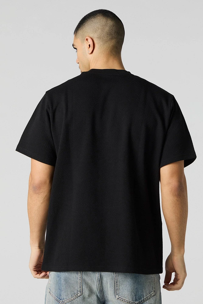 Textured Knit Crewneck T-Shirt