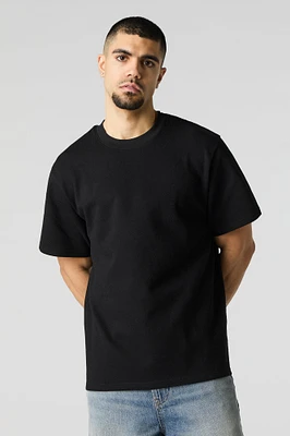 Textured Knit Crewneck T-Shirt