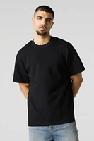 Textured Knit Crewneck T-Shirt