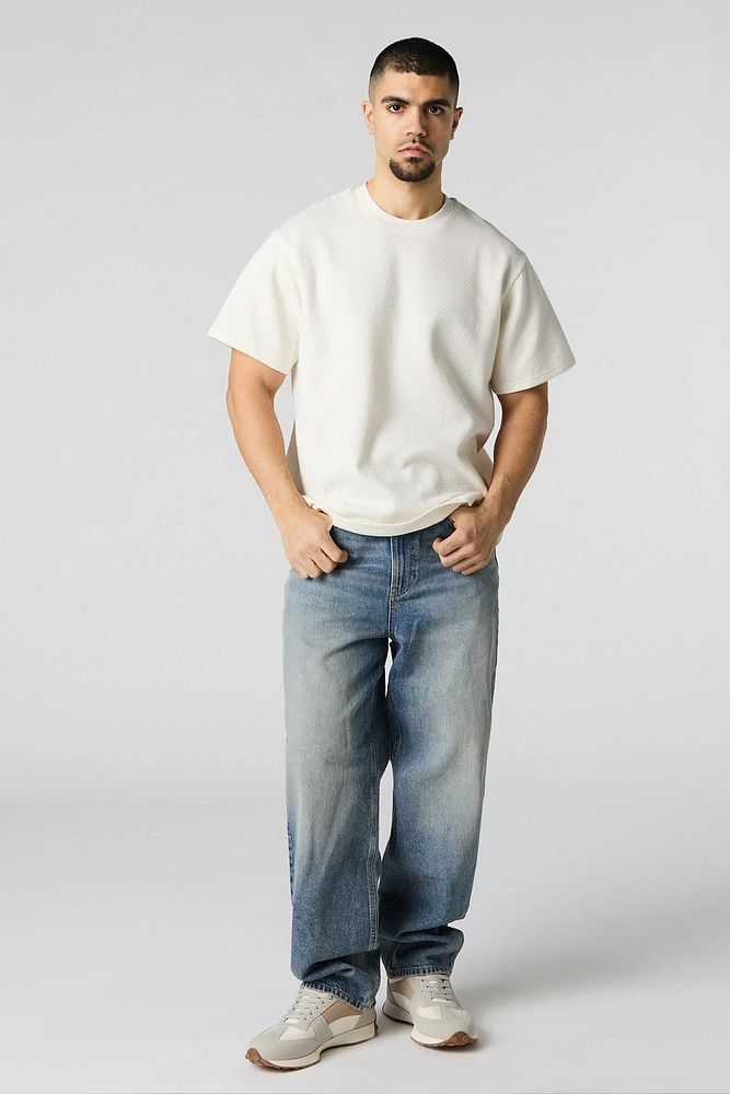 T-shirt ras du cou en tricot textur