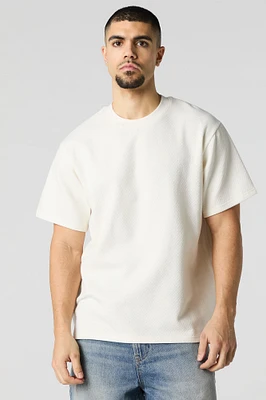 T-shirt ras du cou en tricot textur