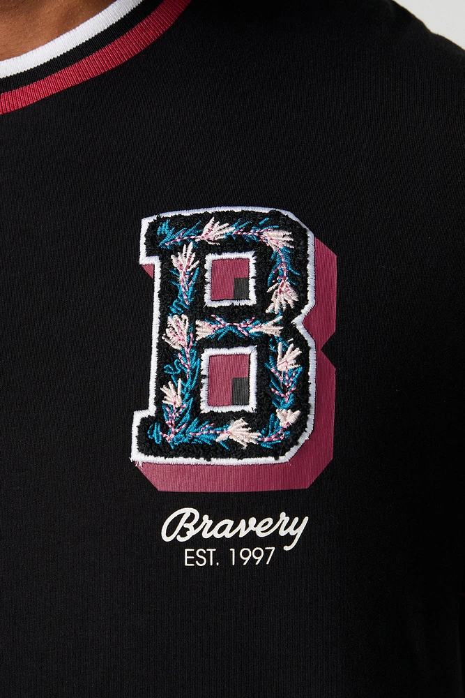 T-shirt avec motif brodÃ© Bravery en chenille