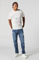 T-shirt avec motif floral brodÃ© NYC