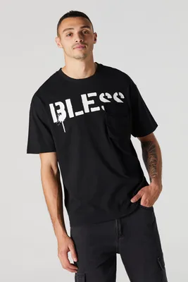 Bless Graphic Chest Pocket T-Shirt