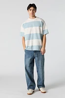 Striped Exposed Seam Relaxed T-Shirt