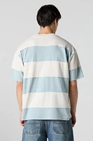 Striped Exposed Seam Relaxed T-Shirt