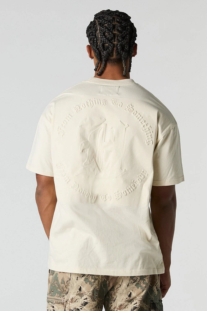 T-shirt avec motif embossé From Nobody To Something