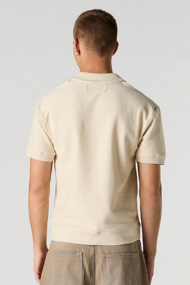 Ribbed Polo Top