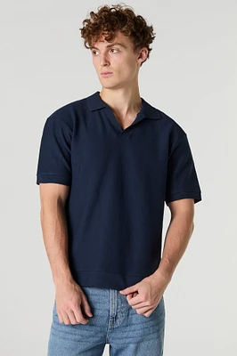 Ribbed Polo Top