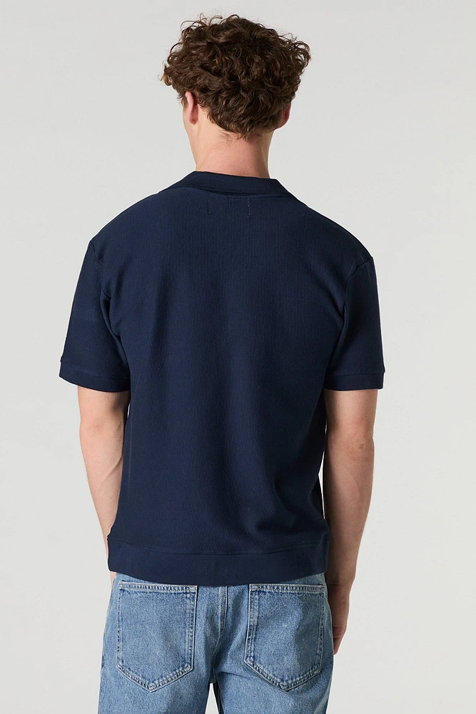 Ribbed Polo Top