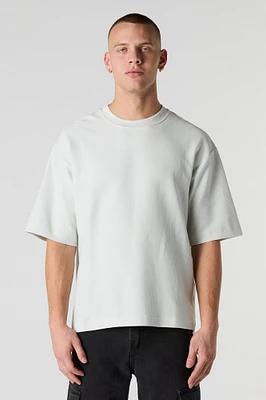 Ribbed Knit Boxy T-Shirt