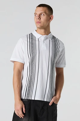 Polo rayé à motif géométrique