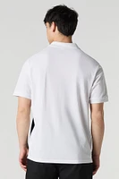 T-shirt polo à blocs de couleurs