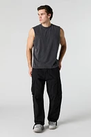 Drawstring Hem Baggy Cargo Pant