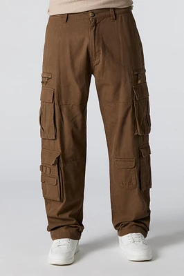 Pantalon cargo Ã  jambe droite avec six poches