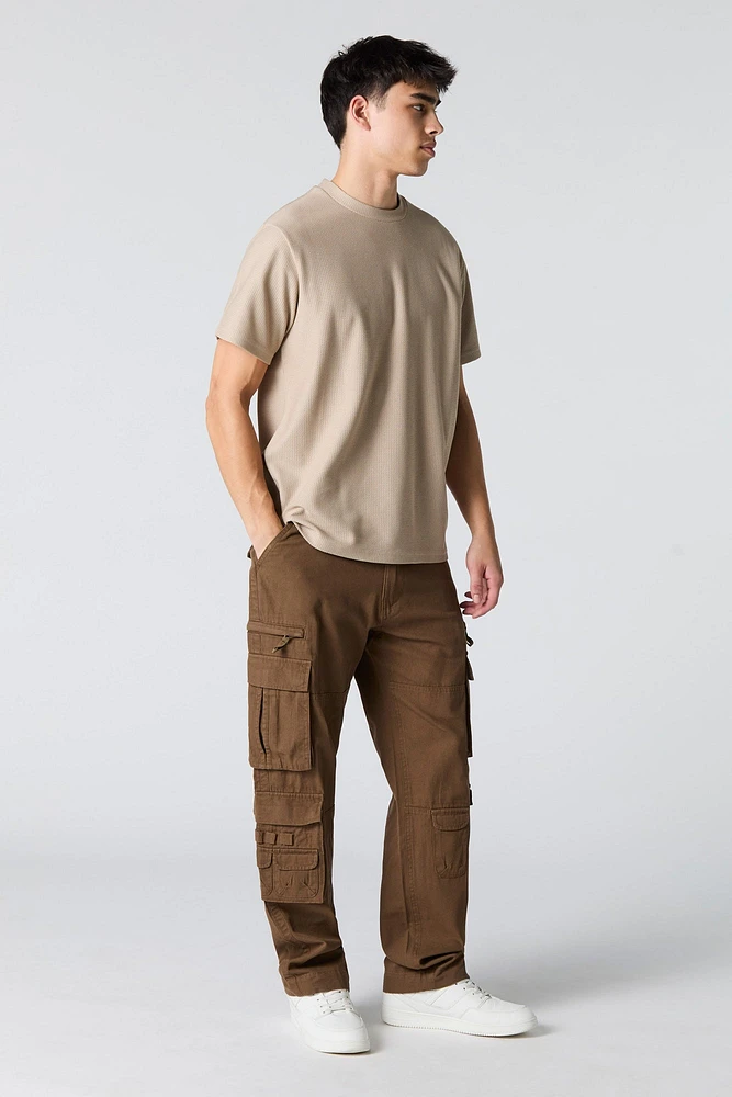 Pantalon cargo Ã  jambe droite avec six poches