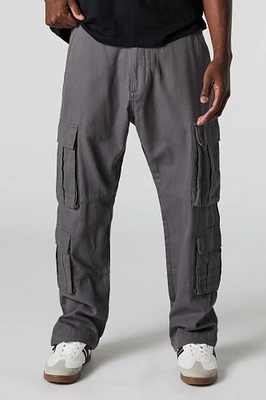 Pantalon cargo à jambe droite avec poches multiples