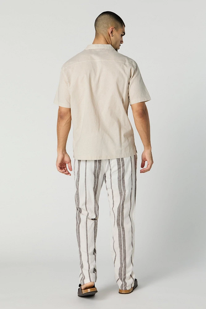 Striped Linen Relaxed Pant