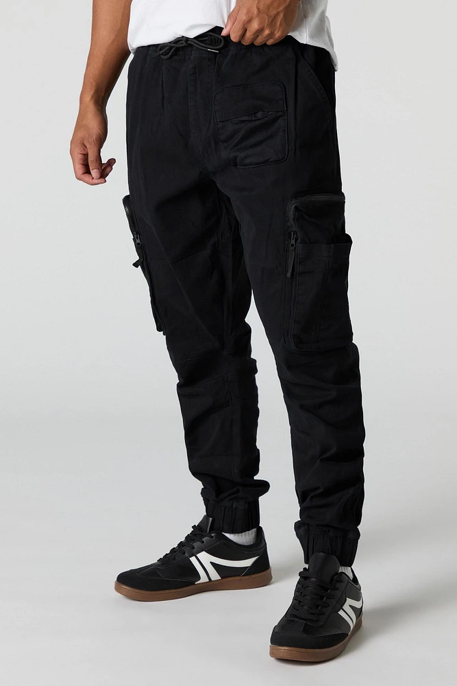 Zipper Mesh Pocket Cargo Jogger