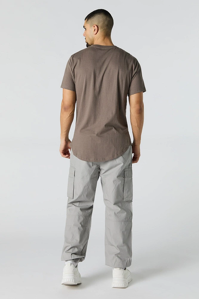 Jogger cargo en popeline classique