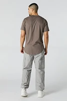 Jogger cargo en popeline classique