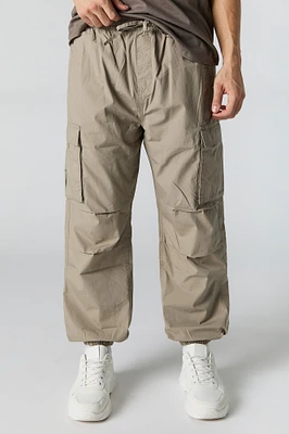 Jogger cargo en popeline classique