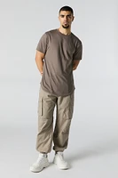 Jogger cargo en popeline classique