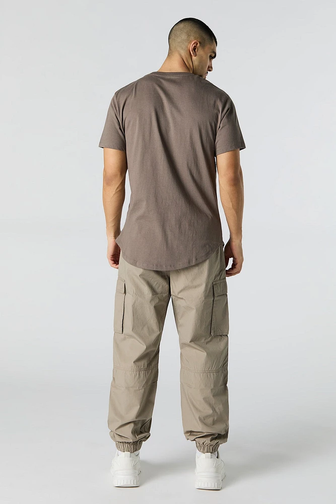 Jogger cargo en popeline classique