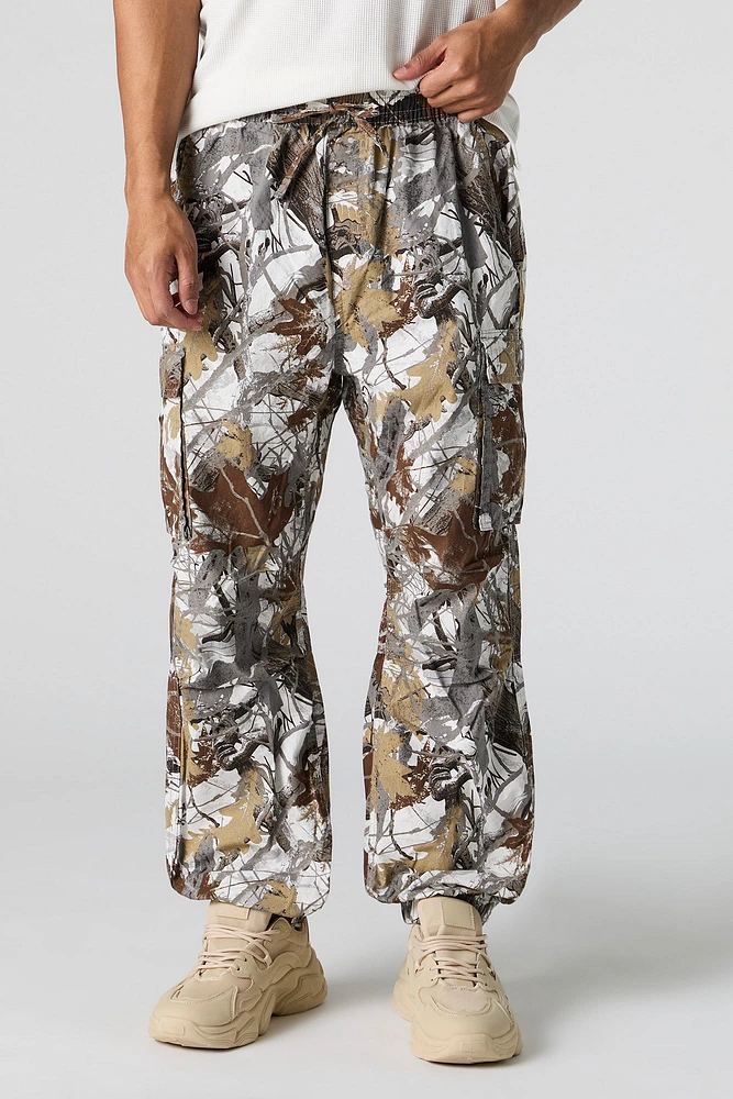 Jogger cargo en popeline classique