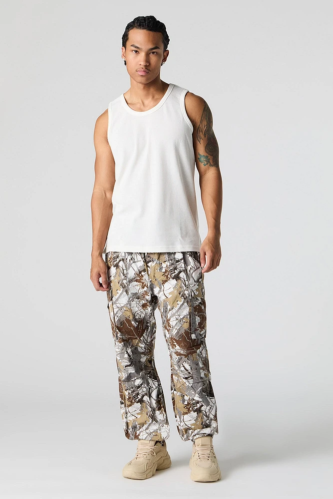 Jogger cargo en popeline classique
