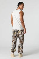Jogger cargo en popeline classique