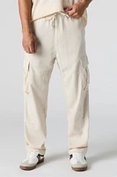Linen-Blend Cargo Pant