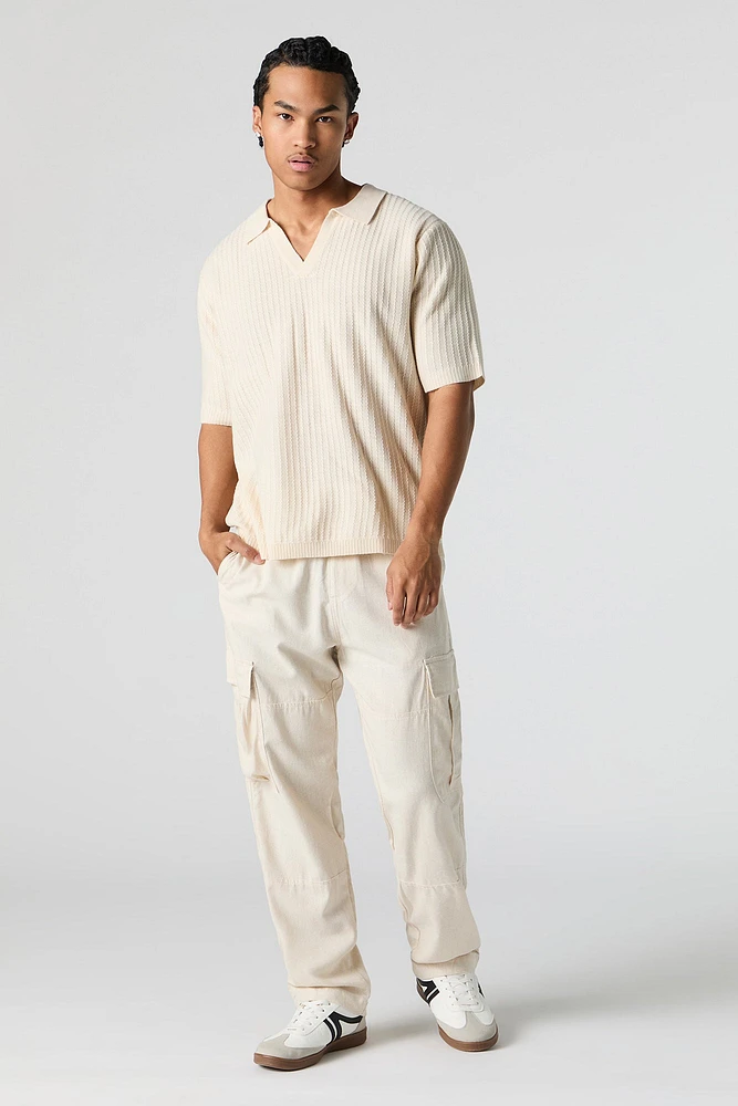 Linen-Blend Cargo Pant