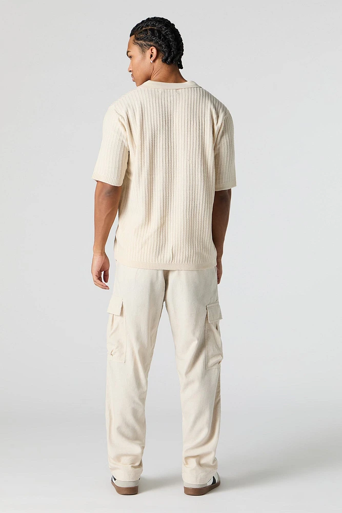 Linen-Blend Cargo Pant