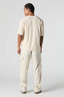 Linen-Blend Cargo Pant