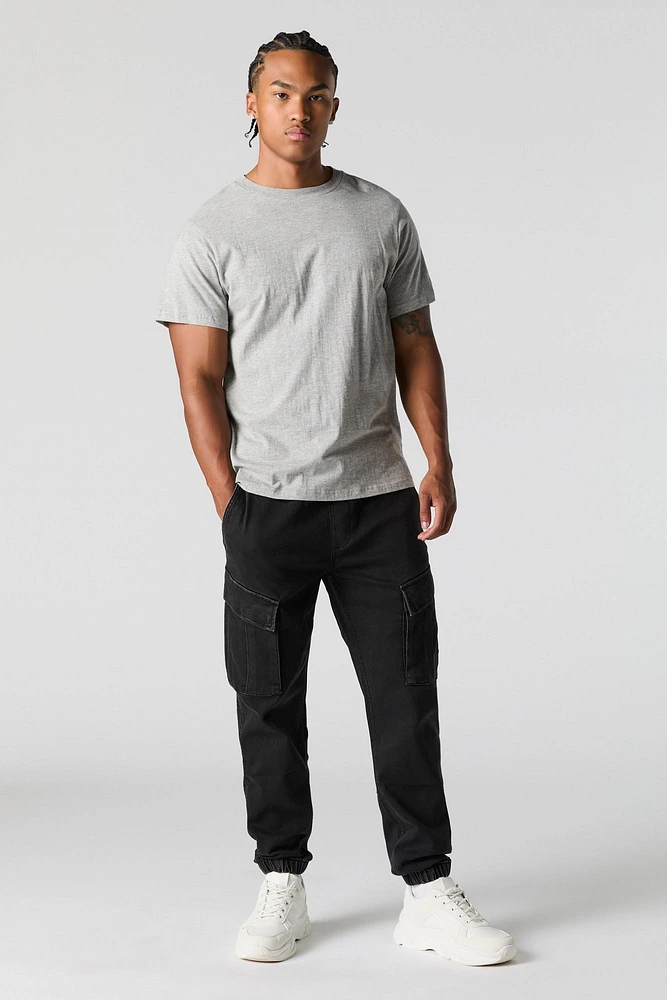 Denim Drawstring Cargo Jogger