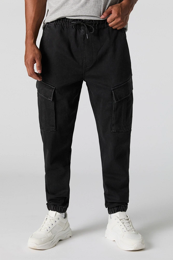 Denim Drawstring Cargo Jogger