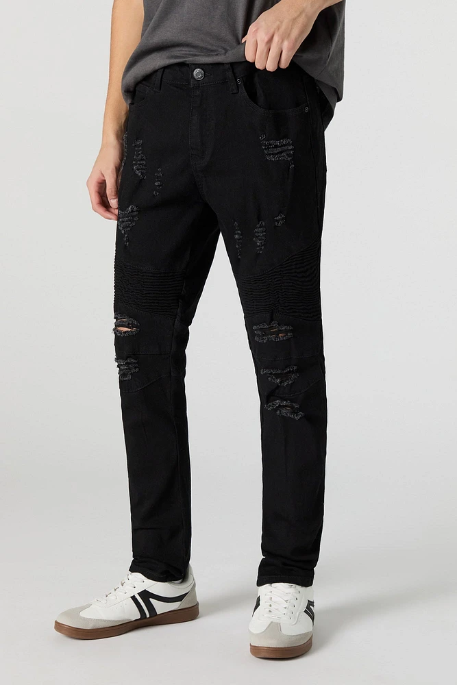 Distressed Moto Skinny Jean