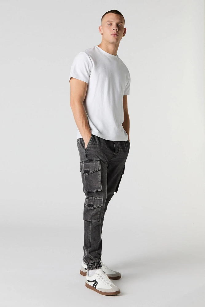 Denim Multi Pocket Cargo Jogger