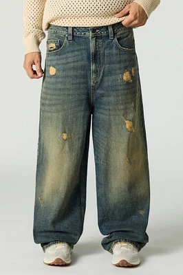 Vintage Wash Distressed Super Baggy Jean