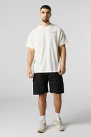 Short cargo à taille coulissante avec fermeture glissière