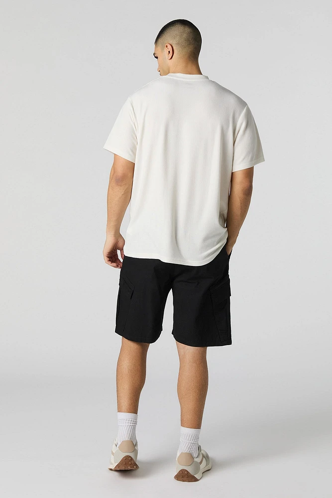 Short cargo à taille coulissante avec fermeture glissière