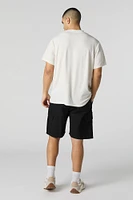 Short cargo à taille coulissante avec fermeture glissière