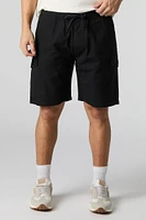 Short cargo à taille coulissante avec fermeture glissière