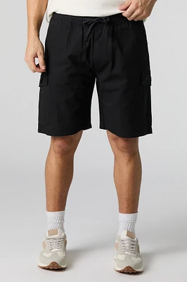 Drawstring Zipper Cargo Short