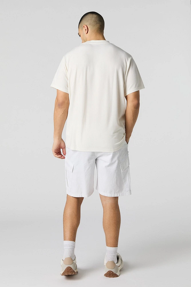 Short cargo à taille coulissante avec fermeture glissière