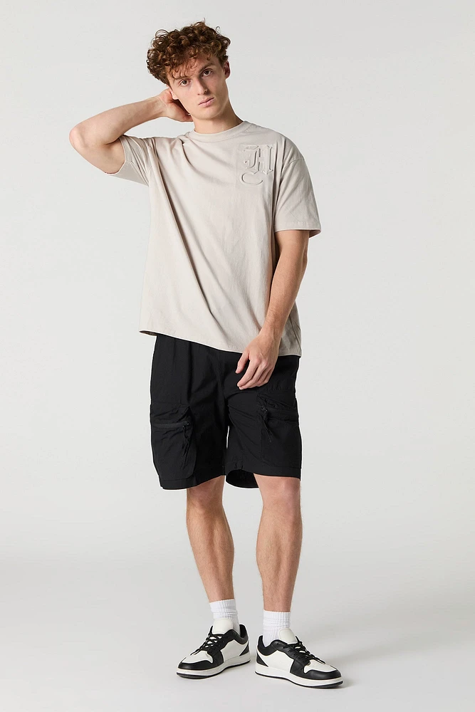 Poplin Zipper Cargo Short