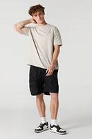 Poplin Zipper Cargo Short